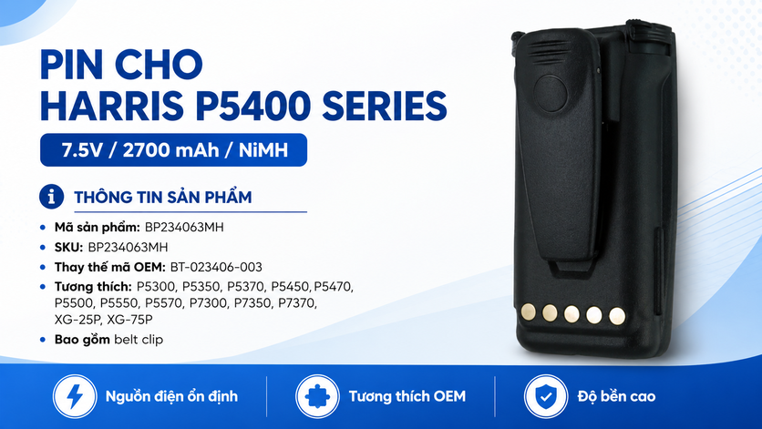 Pin bộ đàm Harris P5400