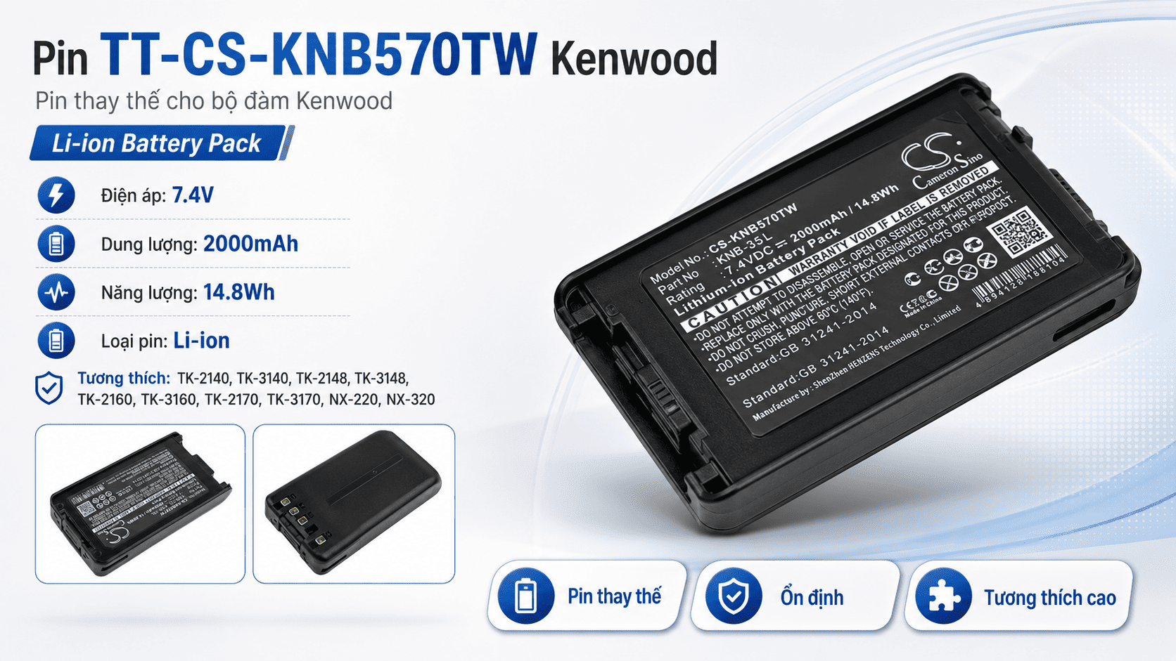 Pin TT-CS-KNB570TW Kenwood