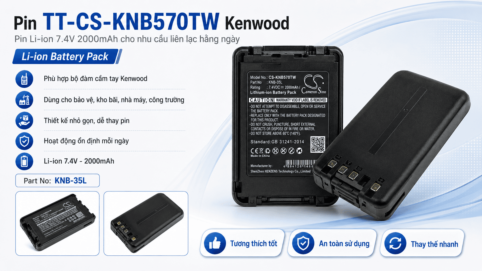 Pin TT-CS-KNB570TW Kenwood