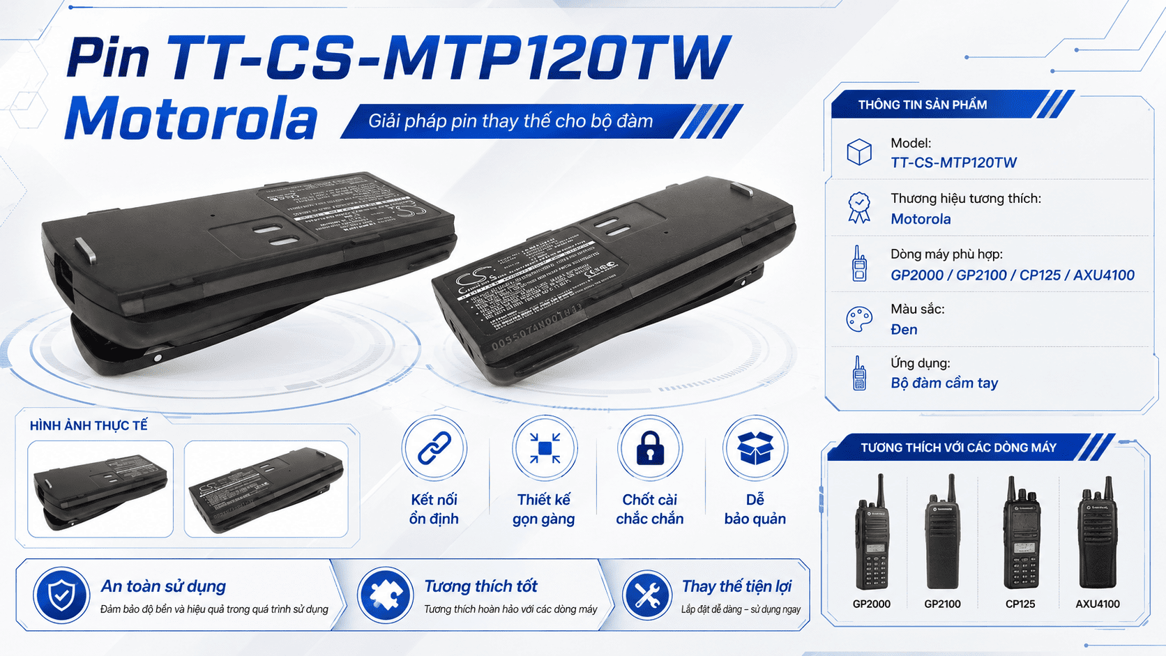 Pin TT-CS-MTP120TW Motorola