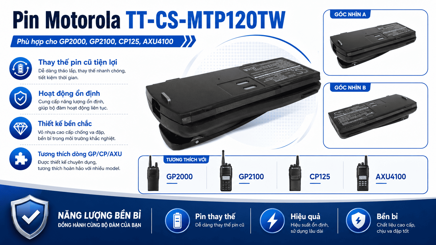 Pin TT-CS-MTP120TW Motorola
