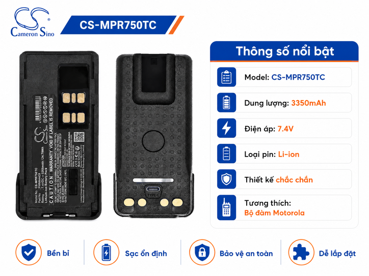 Pin Cameron Sino CS-MPR750TC