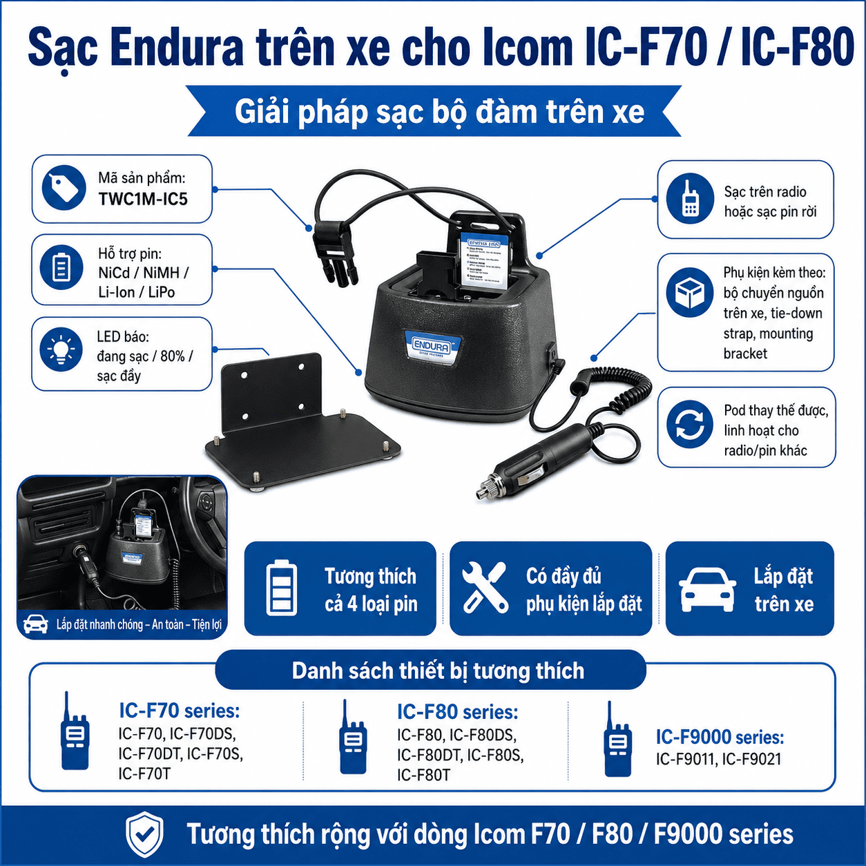 Bộ sạc Icom IC-F70 TWC1M-IC5