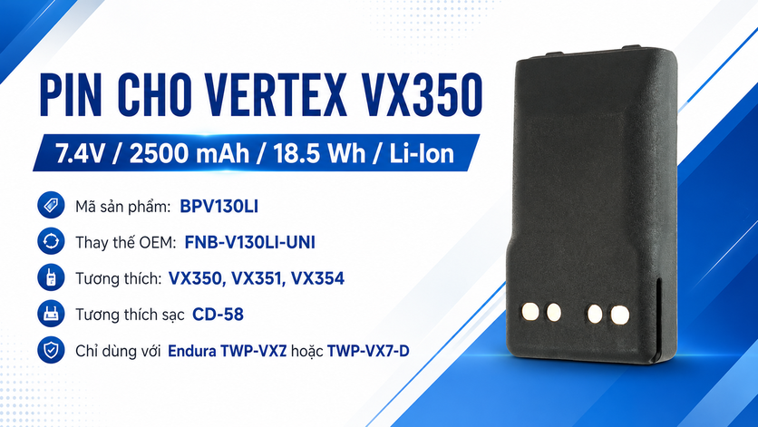 Pin bộ đàm Vertex VX350 BPV130LI